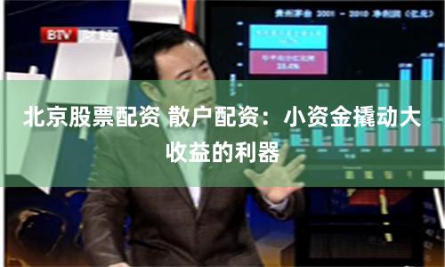 北京股票配資 散戶(hù)配資：小資金撬動(dòng)大收益的利器