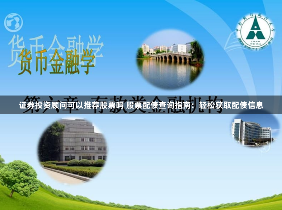 證券投資顧問可以推薦股票嗎 股票配債查詢指南：輕松獲取配債信息